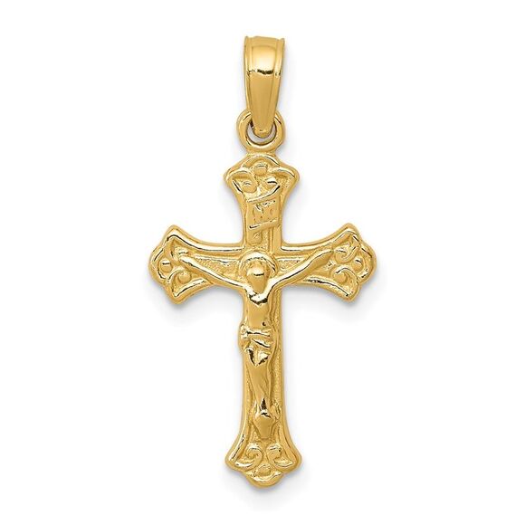 14k Yellow Gold INRI Crucifix Charm